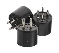 Toyvian 3pcs Pin Tube Amp Connector High Fidelity Insulated Audio Tube Power Plug for DIY Amplifier Repair Vintage Audio System Stable Grip Low Noise Replacement Socket