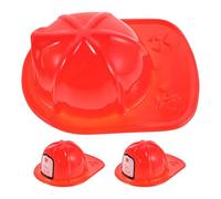 Toyvian 3pcs Plastic Firefighter Hat - Kids Fire Chief Helmet - Firefighter Fireman Costume Hats for Kids Halloween Christmas Fireman Cosplay Dress Up Accessories