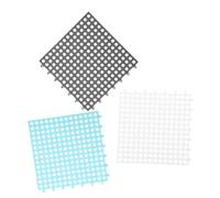 Toyvian 3pcs Plastic Pet Foot Pads for Small Animal Cages Durable Rabbit Mat Floor Pads with Cuttable Design Comfortable Non Slip Guinea Pig Cage Resting Mats White Grey Blue