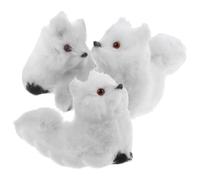 Toyvian 3pcs Plush Fox Figurine Realistic Furry Fox Ornaments for Christmas Tree Decor Adorable Mini Statues Friends