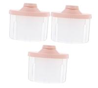 Toyvian 3pcs Portable Formula Dispensers Four Compartments Travel-Friendly Milk Powder Container for Outdoor Use and Picnics Sealed and Leak Storage
