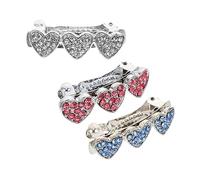 Toyvian 3Pcs Puppy Hair Clips with Rhinestone Hearts Barrettes for Daily Wear Pet Events and Photography Stylish Accessories for Poodles and Pets