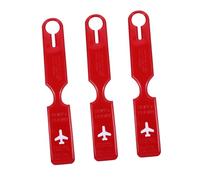 Toyvian 3pcs PVC Luggage Tags with Clasp Travel Suitcase Name Labels for Easy Identification Bright Red Handbag Name Cards to Prevent Baggage Loss