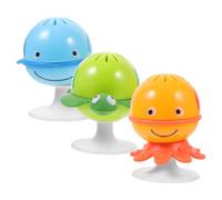 Toyvian 3Pcs Rattle with Strong Suction Cups Plaything Material Fun Shape Design for Visual Auditory Stimulation for High Chair Playtime Activities
