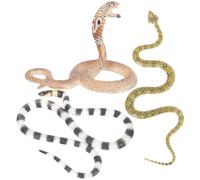 Toyvian 3Pcs Realistic Snake Figurine Lightweight Portable Educational Decor for Home School Park Collection with Detailed Textured Cobra Coral