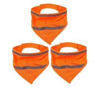 Toyvian 3pcs Reflective Dog Bandanas Lightweight Triangle Scarf for Small Dogs and Large Cats Orange High Visibility Safety Pet Bibs for Night Walking Camping