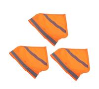 Toyvian 3pcs Reflective Dog Bandanas Triangle Scarf for Puppy and Dog in Orange Nylon, High Visibility Safety Neckwear for Camping and Low Light Conditions