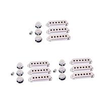Toyvian 3pcs Replacement Guitar Pickup Covers Knobs Tip Set Chrome Fits Electric Guitars Pickup Covers Volume Tone Knobs