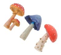 Toyvian 3pcs Resin Mushroom Figurines for Outdoor Garden Decor Miniature Mushroom Statues for Patio Balcony Planters DIY Flowerpot Ornaments Weather-resistant Micro Landscape Models
