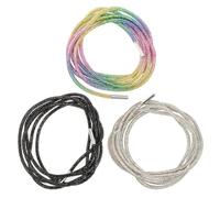 Toyvian 3Pcs Rhinestone Glitter Shoelaces 140Cm Thick Rope Laces for Women Sneakers Colorful Sparkling Shoe Laces for Casual and Sports Shoes