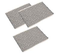 Toyvian 3pcs Scale Miniature Dollhouse Area Rugs Geometric Patterned Floor Carpets for Living Bedroom Doll House Accessories Realistic Woven Texture and Detailed Design