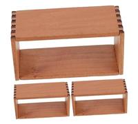 Toyvian 3pcs Scale Wooden Display Rack with Elegant Wood Texture for DIY Dollhouse Furniture for Mini Books Decorations and Storage