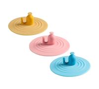 Toyvian 3pcs Silicone Cup Lid Mug Cover Household Cup Cover with Rounded Corners Simple Design Fine Workmanship Convenient Leak-proof Mug Accessory for Everyday Use Random Color