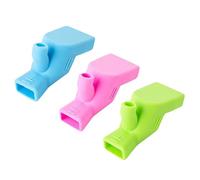Toyvian 3pcs Silicone Faucet Extender for Kids, Toddler Sink Tap Accessory Water Guide Channels, Child Bathroom Safety Spout Extension in Green Blue Pink