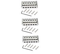 Toyvian 3pcs Silver Fixed Guitar Bridge Tailpiece Saddles for Style Electric Guitar Replacement Easy to Install Standard String Spacing Design