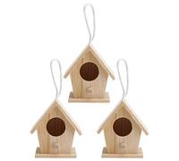 Toyvian 3pcs Simulation Bird Nest Ornament with Realistic Appearance in Beige Plastic, Decorative Yard Adornment for Decorating Tree Or Cage, for Little Birds and Small Furry Animals