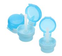 Toyvian 3pcs Spill Straw Lid Silicone Bottle Cap No Spill Bottle Replacement Caps for Food Pouch Holder and Travel Use