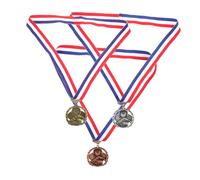 Toyvian 3pcs Sports Medal with Lanyard Premium Awards for School Competitions Medals for Athletics Recognition and Achievement
