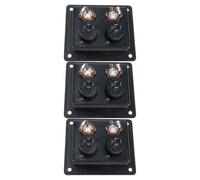 Toyvian 3pcs Stage Speaker Terminal Plate with Xlr Back Plate, Black | Color Coded Polarity, Screw Tightened Connections, Modular Rows, Touring and Live Events Use