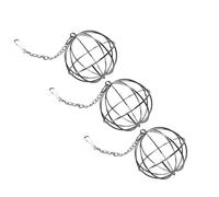 Toyvian 3Pcs Stainless Steel Hay Feeder Ball for Rabbits Guinea Pigs Chinchillas Hanging Hay Dispenser for Pet Cage Interactive Feeding Foraging Fun