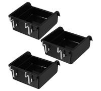 Toyvian 3pcs Thickened Square Hole Pegboard Storage Bins with Antistatic Design, Firm and Reliable Pp and Iron Material Organizers for Garage and Workshop Storage