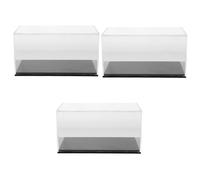 Toyvian 3pcs Toy Car Display Case Scale Storage Box for Collectible Models Dustproof Protector for Miniature Vehicles Figures for Organizing Collections