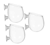 Toyvian 3pcs Transparent Hanging Aquarium Plant Pots with Suction Cups for Fish Tank Decoration Compatible with Freshwater and Saltwater Clear Glass Aquatic Planter Holders for Balanced