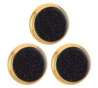 Toyvian 3pcs Trumpet Valve Finger Buttons Replacement Set with Blue Sandstone Inlay, Metal Trumpet Valve Caps for Repair and Concert Use, Brass Instrument Key Accessories