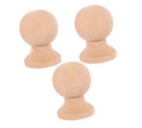 Toyvian 3pcs Unfinished Solid Wood Finials Roman Style Decorative Furniture Parts for Bed Posts Staircases Curtain Rods Flagpole Tops DIY Crafts