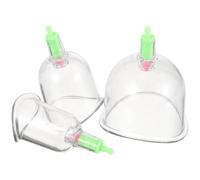 Toyvian 3pcs Vacuum Suction Cupping Device Set with 3 Plastic Cups for Home Use and Beauty Salons, Simple to Clean Healthy Cupping Tool, the Elder