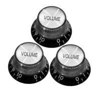 Toyvian 3pcs Volume Knob Hats for Electric Guitar Abs Material Black Replacement Guitar Volume Control Knobs