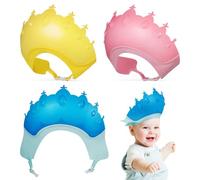 Toyvian 3pcs Waterproof Hair Washing Shield Bath Hat for Boys, Lightweight Plastic Bathing Cap with Eye Protection, Easy to Carry, for Home Haircut and Bathing