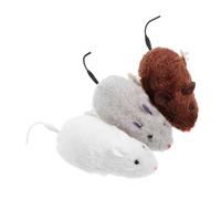 Toyvian 3pcs Wind-up Plush Mouse Cat Toys Realistic Chew Mice for Kittens Interactive Play for Indoor Cats Engaging Windup Action Safe Plush Construction