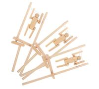 Toyvian 3pcs Wooden Action Figures Model DIY Blank Dolls for Painting Creative Crafts Gift Encourages Balance Coordination Hand Eye Skills