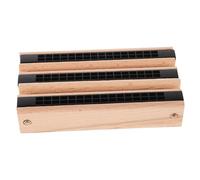 Toyvian 3pcs Wooden Harmonica Double Row DIY Music for Educational Musical Instrument for Family Fun and Creativity Exploration