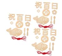 Toyvian 3sets Cards for Newborns Day Commemorative Photo Props Capture Growth Stylish Wood Signs for Unique Photography Moments