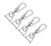 Toyvian 3sets Chrome Plated Shaped Keychain Hook Lightweight Car Key Ring Holder for Easy Storage and Key Management for Daily Use and Outdoor Activities 4pcs*3