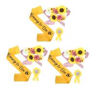 Toyvian 3sets Mommy Sash Flower Waist Belt and Corsage for Shower Decorations for Maternity Photo Shoots and Gender Reveal Events Accessory Kit