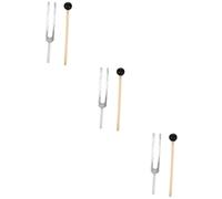 Toyvian 3sets Tuning Forks Set Hammer Instrument Guitar Tuning Physics Experiment Non-