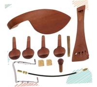 Toyvian 4/4 Violin Accessory Pack Sturdy Jujube Wood Chin Rest Pegs Tailpiece Ropes Screws Cork Light Yellow Finish