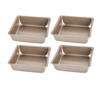 Toyvian 4-Pack 4.32 Inch Nonstick Cake Pan Set Square Baking Tray for Mini Cakes Brownies Cheesecakes Small Batch Baking Oven Bakeware for Home Parties