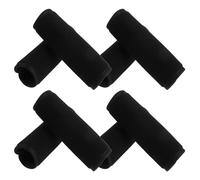 Toyvian 4 Pairs Black Wheelchair and Crutch Armrest Covers with Dual-Layer Polyester Padding, Elastic Construction, Non-Slip Design for Elderly Support in Community Centers and Offices