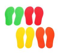Toyvian 4 Pairs Non-slip Sensory Footprint Floor Markers for Classroom Preschool Outdoor Activities PVC Tactile Spot Stickers for Physical Education and Sensory Training