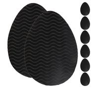 Toyvian 4 Pairs Shoe Sole Grips: Non Skid Self Adhesive Silicone Pads - Anti Slip Shoe Bottom and Heel Noise Reduction Stickers Protectors Black