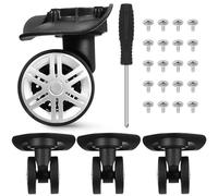 Toyvian 4 Pcs Luggage Replacement Wheels with Swivel Function, Double Row TPE and Pp Suitcase Repair Wheels for Smooth and Stable Movement on Travel Trunks and Suitcases