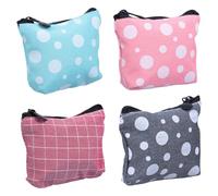 Toyvian 4 Pcs Mini Coin Pouch Set with Zipper, Small Portable Sanitary Napkin Bag and Key Wallet for Travel and Daily Use Random Style
