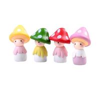 Toyvian 4 Pcs Miniature Mushroom Dolls PVC Material Fairy Garden Ornaments Compact Cute Landscape Decoration for Dollhouses and Outdoor Accessories
