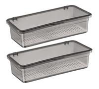 Toyvian 4 Pcs Multi-function Cutlery Organizer with Draining Plate and Cover Compact Kitchen Storage Box for Chopsticks and Utensils Space-saving Kitchen Supply Holder for Cabinet and