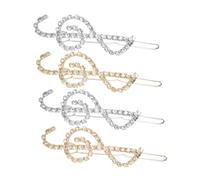 Toyvian 4 Pcs Music Note Rhinestone Hair Clips Sparkling Metal Bobby Pins for Women Fit Hair Accessories with Crystal Shine Versatile Decorative Barrettes