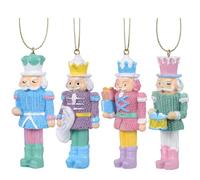 Toyvian 4 Pcs Resin Nutcracker Ornaments Christmas Nutcracker Decoration for Christmas Tree Easy to Decorate Compact and Lightweight Holiday Essential